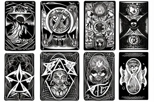 ouija board, tarot, crystals tattoo idea