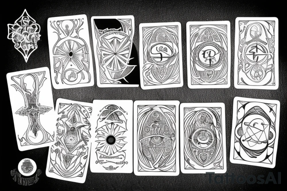ouija board, tarot, crystals tattoo idea