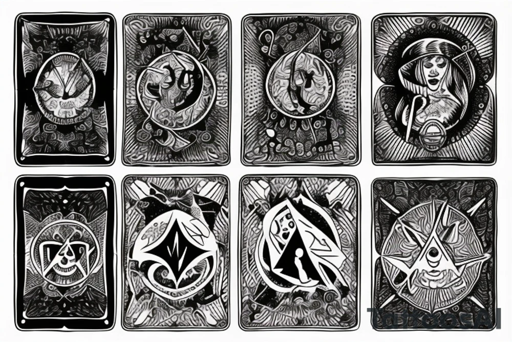ouija board, tarot, crystals tattoo idea