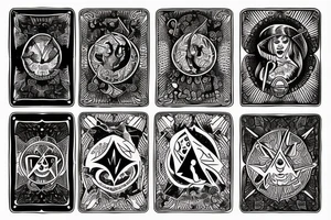 ouija board, tarot, crystals tattoo idea