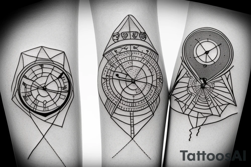 Two clocks dancing with each other tattoo idea