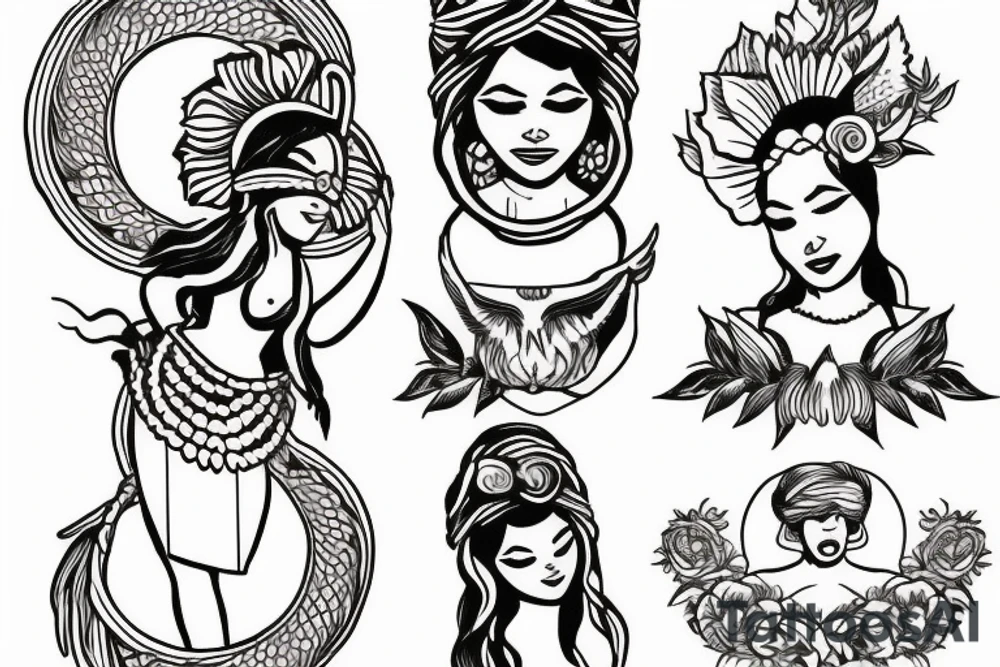 Hula goddess making offering to the volcano tattoo idea