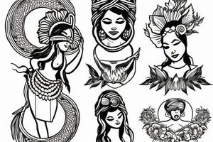 Hula goddess making offering to the volcano tattoo idea