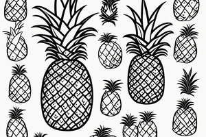Pineapple Hula Girl making an offering to the volcano tattoo idea