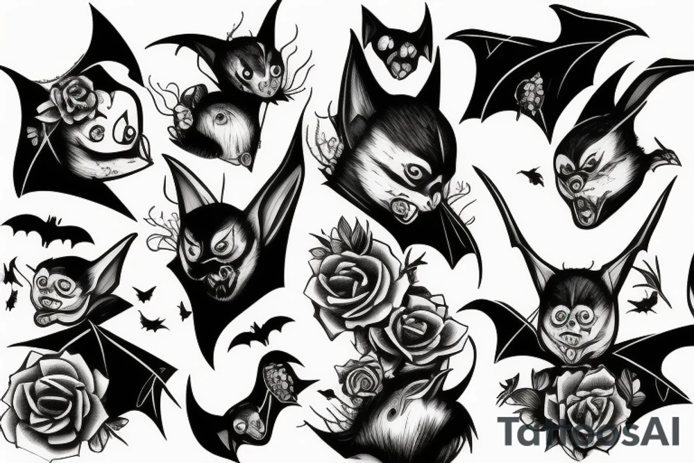 Bat scarry tattoo idea