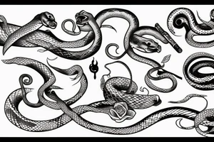 Wine and snake tattoo idea