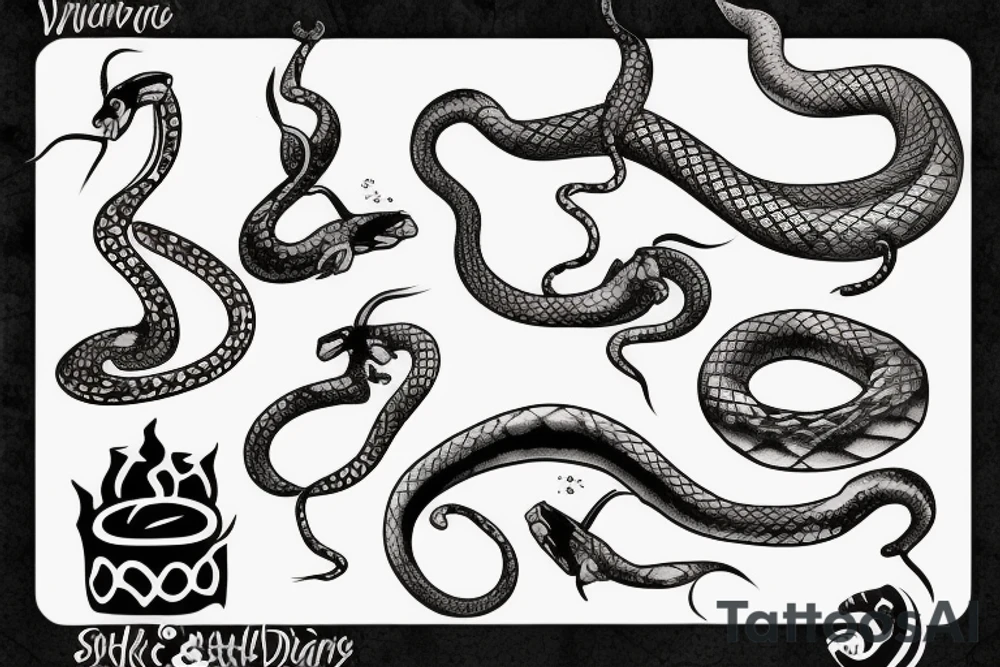Wine and snake tattoo idea