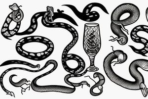 Wine and snake tattoo idea