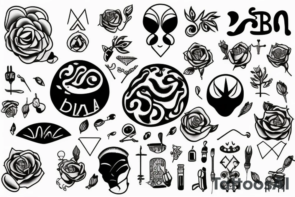 meble z kwiatami na laptopie tattoo idea