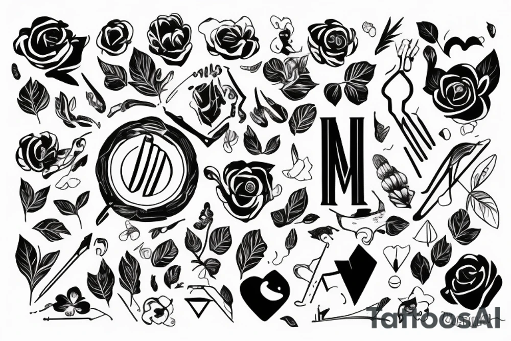 meble z kwiatami na laptopie tattoo idea