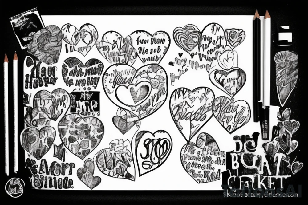 Broken heart with a taylor swift lyric tattoo idea