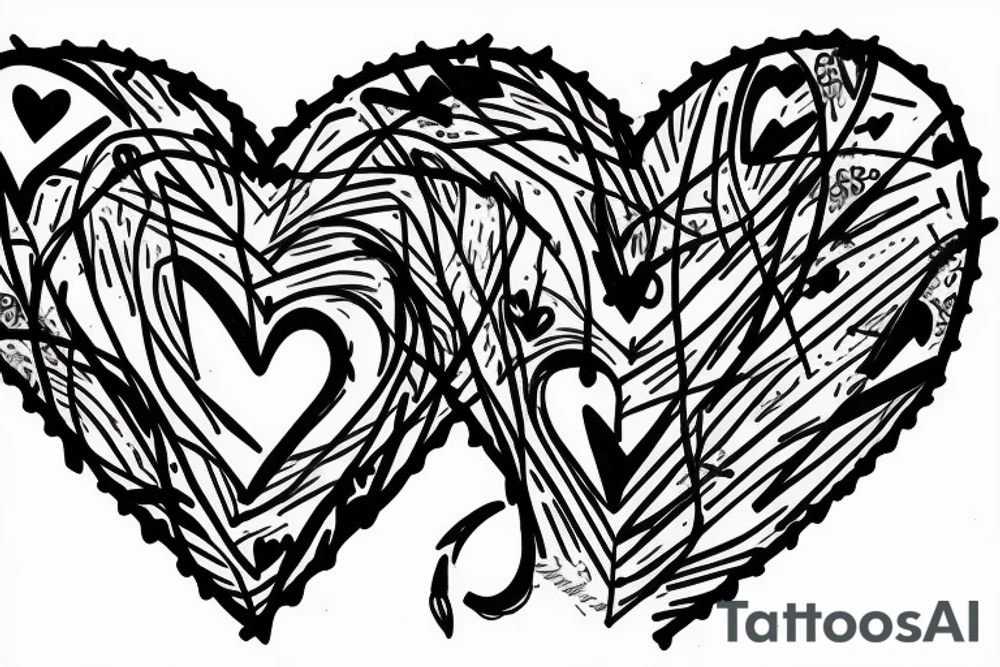 Broken heart with barbed wire tattoo idea