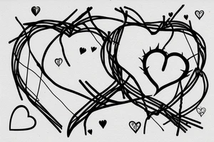 Broken heart with barbed wire tattoo idea