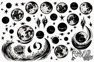 Full moon with clouds tattoo idea