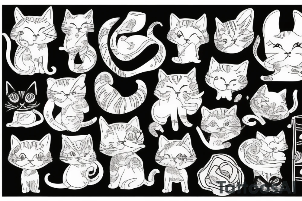 small cat tattoo idea