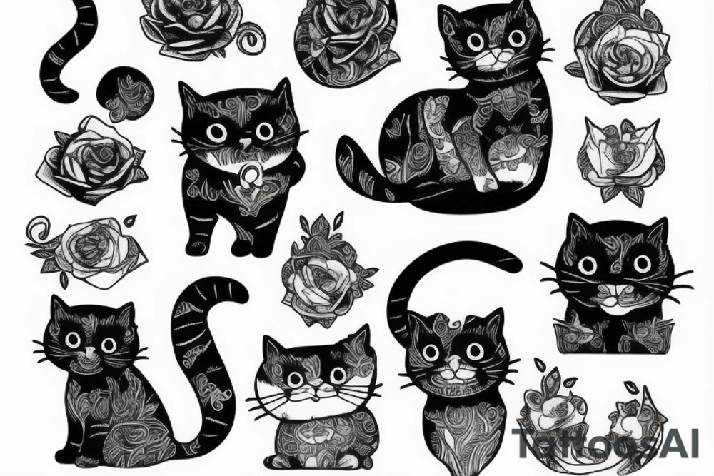 small cat tattoo idea