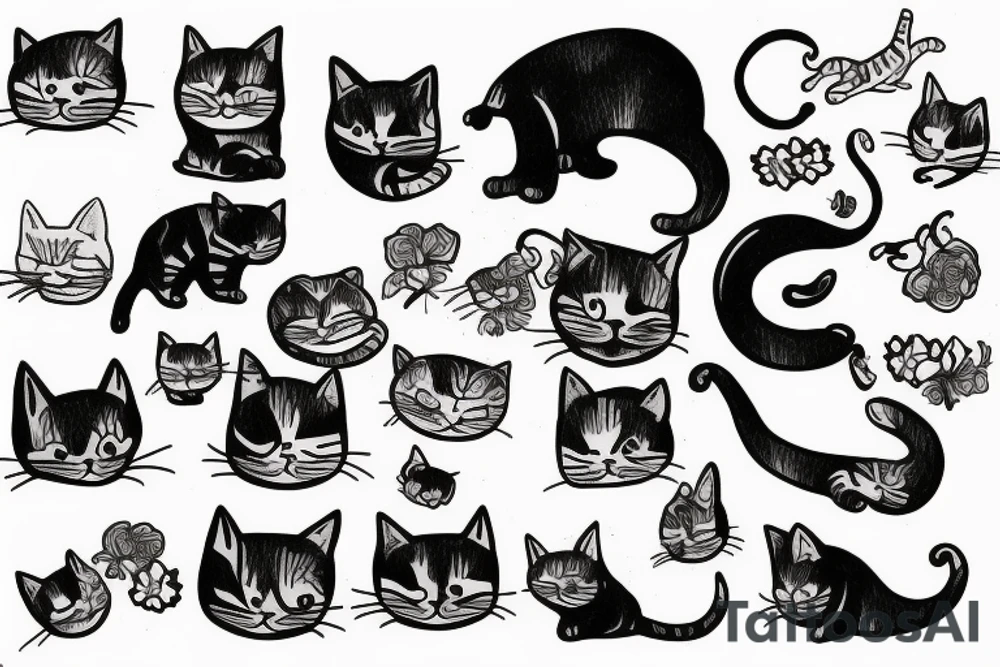 small cat tattoo idea