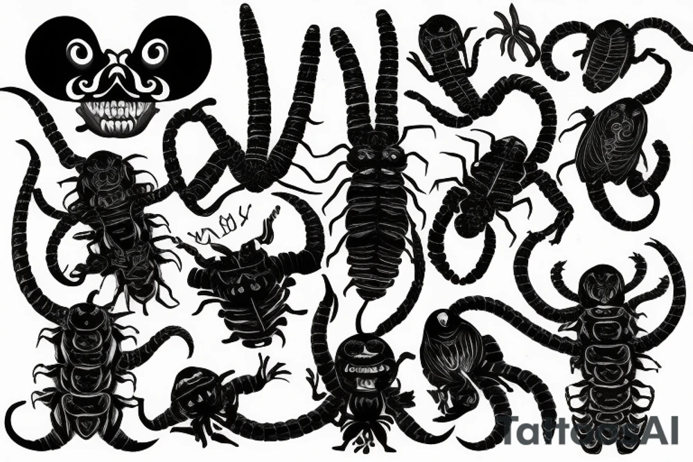 scolopendra, nightmare, scarry, ugly tattoo idea