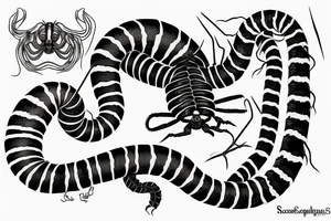 long scolopendra, nightmare, scarry, ugly tattoo idea