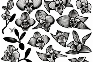 orchids simple tattoo idea