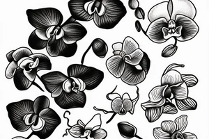 orchids simple tattoo idea