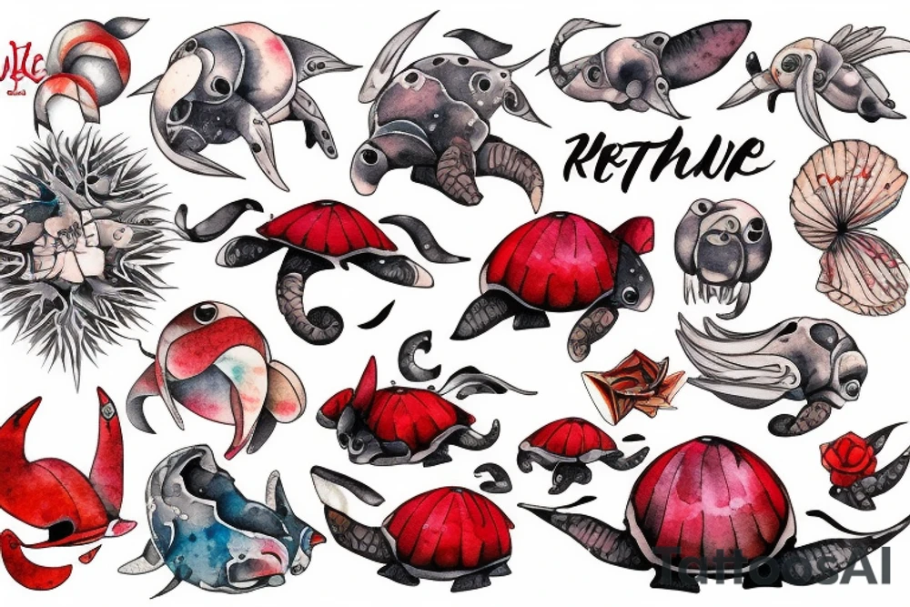 Red turtle tattoo idea