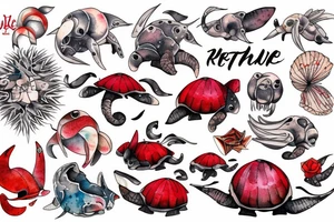 Red turtle tattoo idea