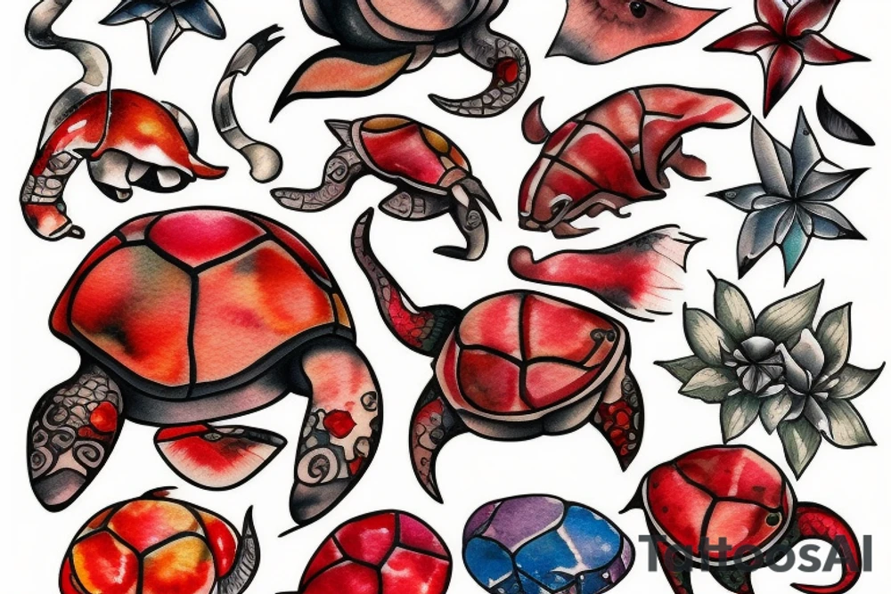 Red turtle tattoo idea