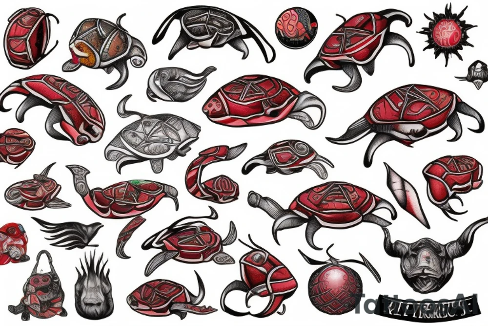 Red turtle tattoo idea