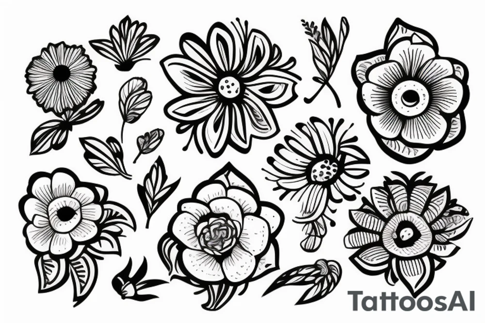 Big flower tattoo idea