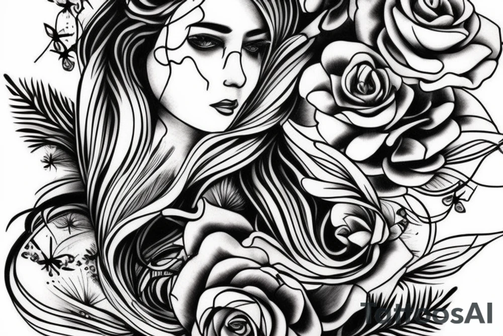 Big flower tattoo idea