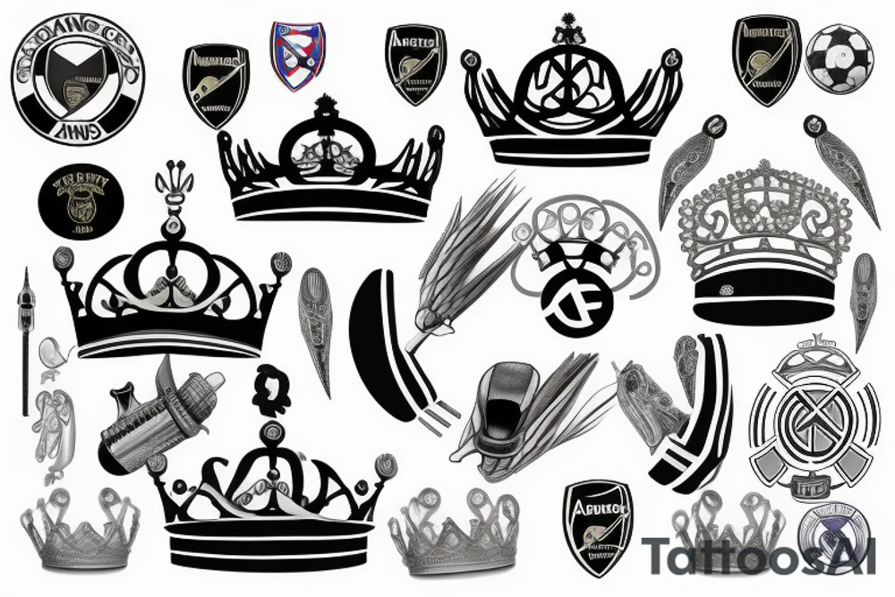 Arsenal canoon with real madrid crown tattoo idea