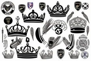 Arsenal canoon with real madrid crown tattoo idea