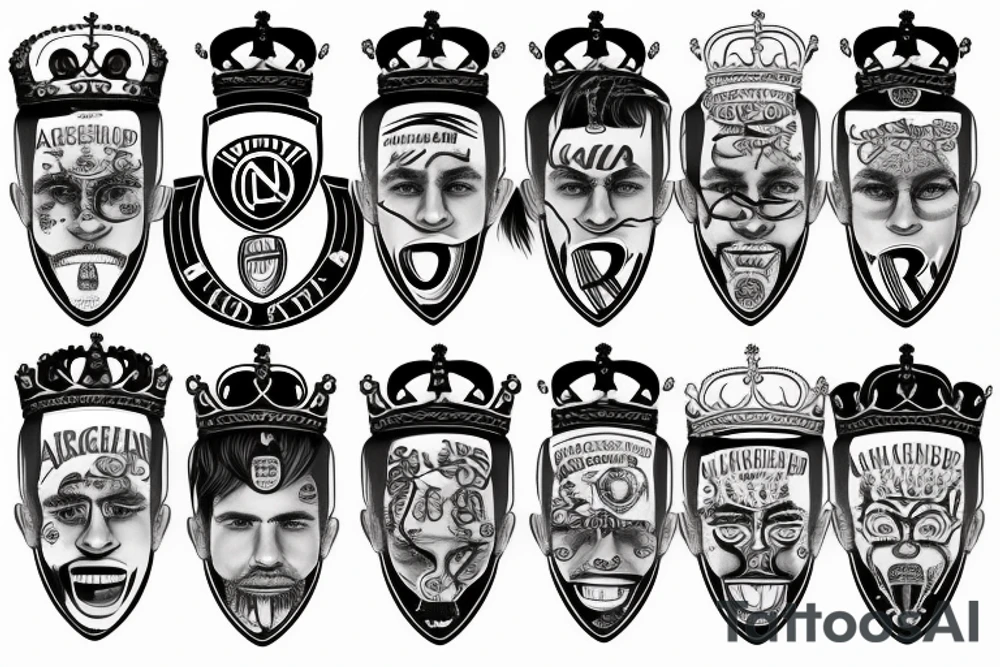 Arsenal canoon with real madrid crown tattoo idea