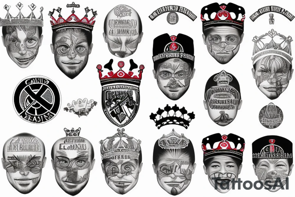 Arsenal canon with real madrid crown tattoo idea