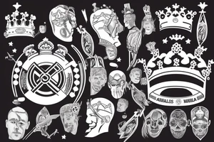Arsenal canon with real madrid crown tattoo idea