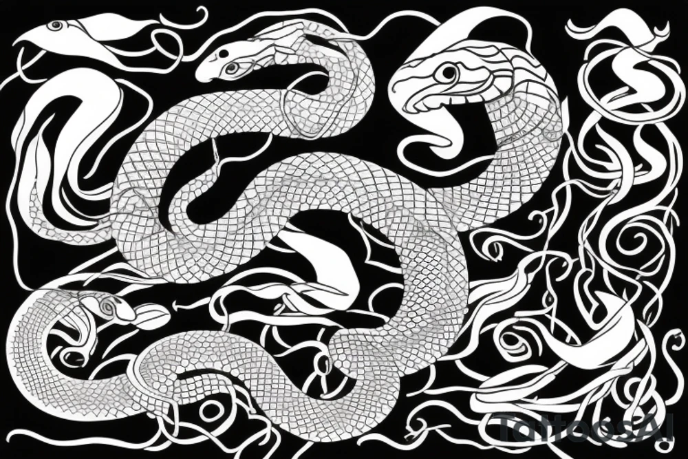 Calm snake tattoo idea