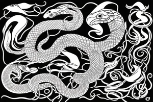 Calm snake tattoo idea
