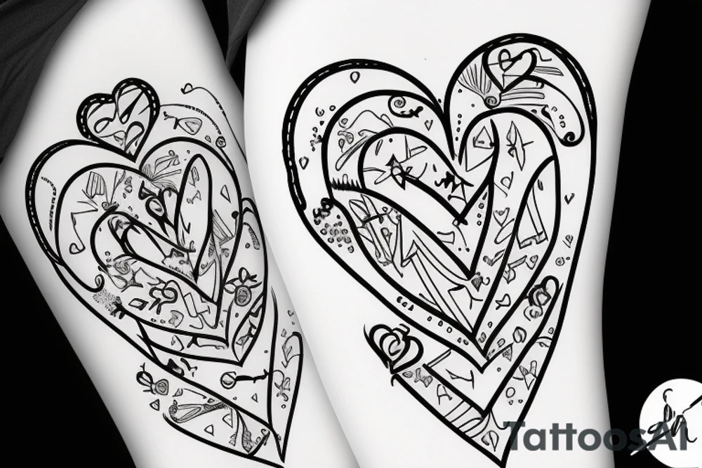 Love heart with arrow through it saying wish you were her tattoo idea