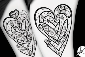 Love heart with arrow through it saying wish you were her tattoo idea