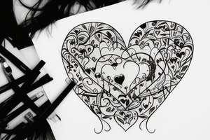 Love heart with arrow through it saying wish you were her tattoo idea