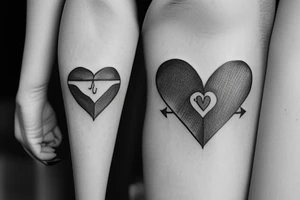 Love heart with arrow through it saying wish you were her tattoo idea