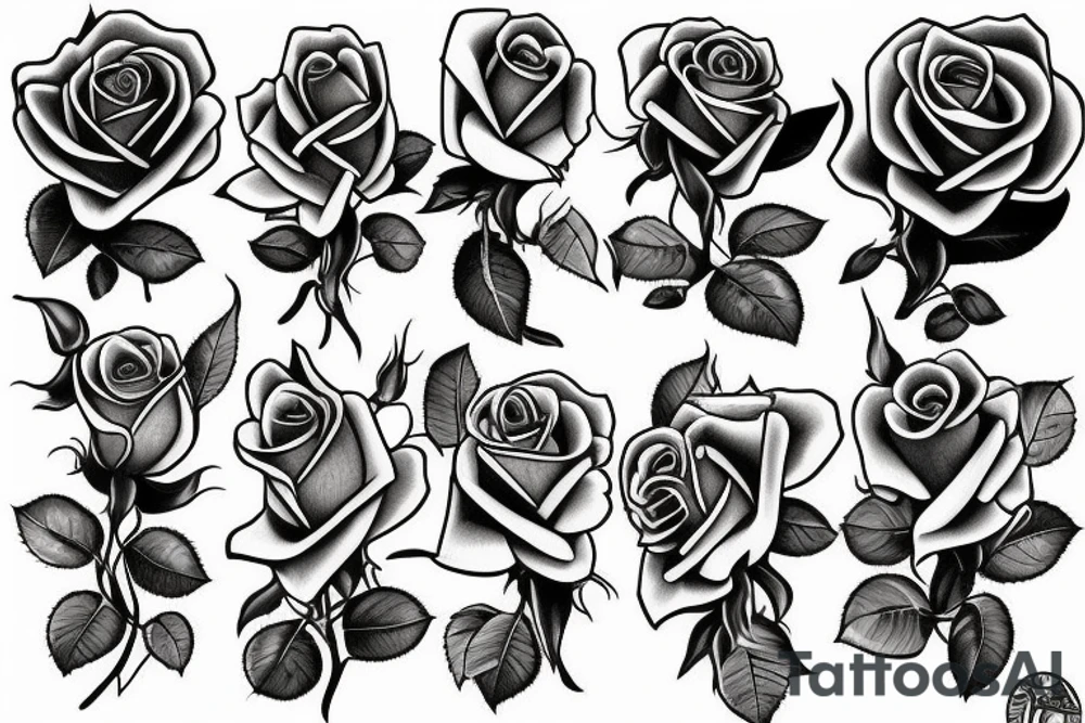 Rose skul tattoo idea
