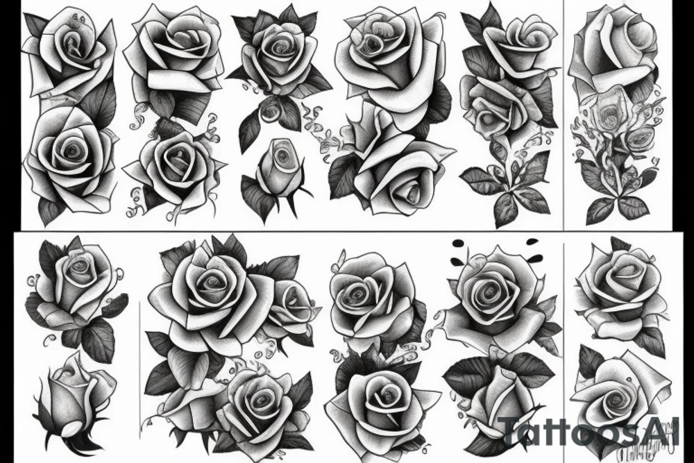 Rose skul tattoo idea