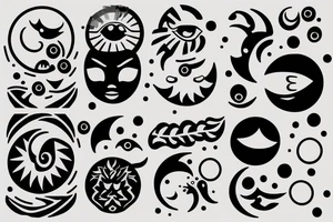 Sun and moon dancing with each other tattoo idea