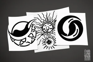 Sun and moon dancing with each other tattoo idea
