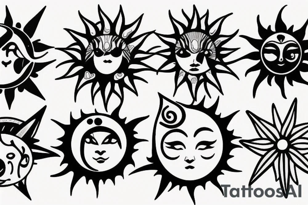 Sun and moon tattoo idea
