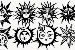 Sun and moon tattoo idea