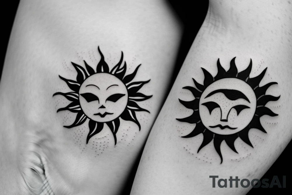 Sun and moon tattoo idea