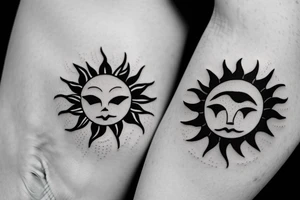 Sun and moon tattoo idea